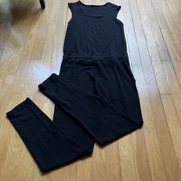 Monrow Size S Black Supersoft Sleeveless Drawstring Waist Tapered Tank Jumpsuit - Picture 13 of 13